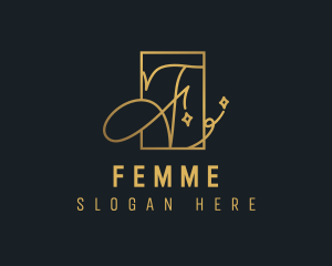 Luxury Calligraphy Letter F logo design