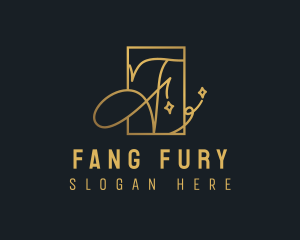 Luxury Calligraphy Letter F logo design