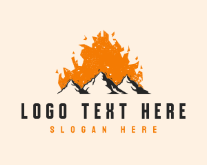 Hipster - Mountain Fire Heat logo design