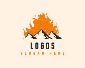Heating - Mountain Fire Heat logo design