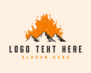 Burning Man - Mountain Fire Heat logo design