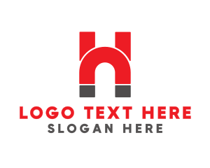 Alphabet - Red Magnet H logo design