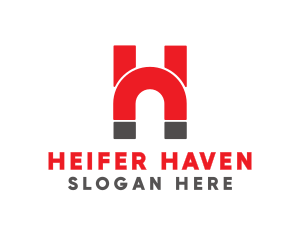 Red Magnet H logo design