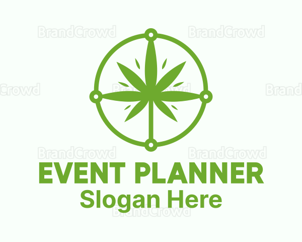 Green Cannabis Leaf Logo