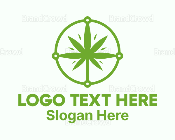 Green Cannabis Leaf Logo