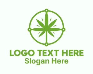 Herbal - Green Cannabis Leaf logo design