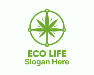 Green - Green Cannabis Leaf logo design