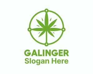 Environment - Green Cannabis Leaf logo design