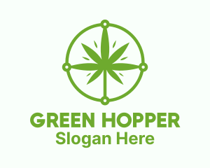 Green Cannabis Leaf logo design