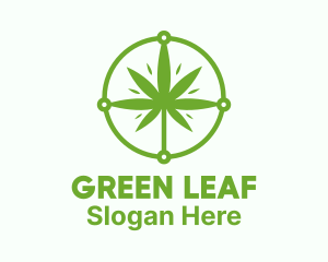 Leaf - Green Cannabis Leaf logo design