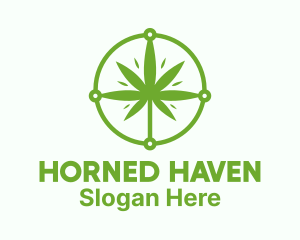 Green Cannabis Leaf logo design