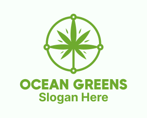 Green Cannabis Leaf logo design