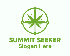 Green Cannabis Leaf logo design