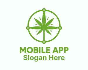 Green Cannabis Leaf logo design