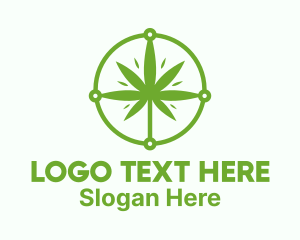 Environment - Green Cannabis Leaf logo design