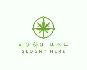 Green Cannabis Leaf logo design