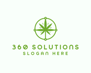 Green Cannabis Leaf logo design