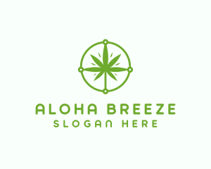 Green Cannabis Leaf logo design