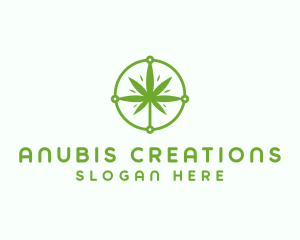 Green Cannabis Leaf logo design