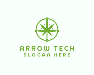 Green Cannabis Leaf logo design