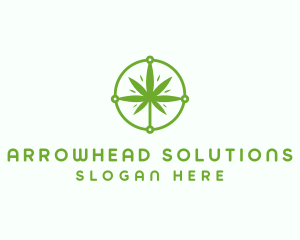 Green Cannabis Leaf logo design