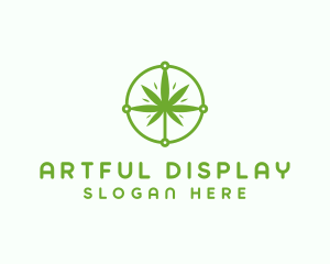 Green Cannabis Leaf logo design