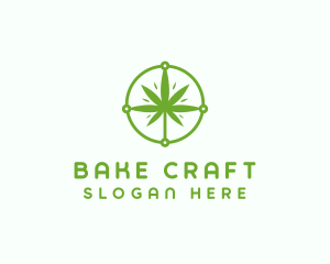 Green Cannabis Leaf logo design