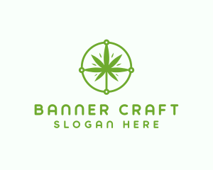 Green Cannabis Leaf logo design