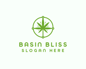 Green Cannabis Leaf logo design