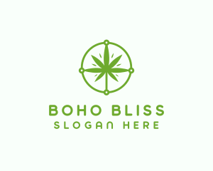 Green Cannabis Leaf logo design