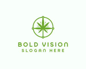 Green Cannabis Leaf logo design