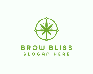 Green Cannabis Leaf logo design