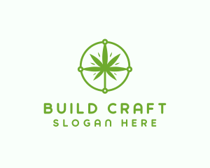 Green Cannabis Leaf logo design