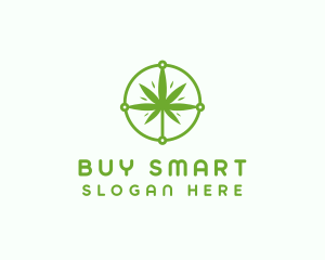 Green Cannabis Leaf logo design