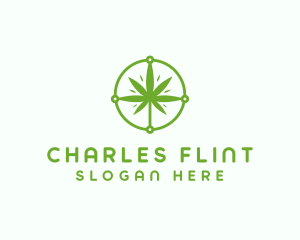 Green Cannabis Leaf logo design