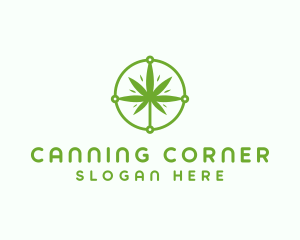 Green Cannabis Leaf logo design