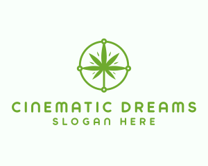 Green Cannabis Leaf logo design