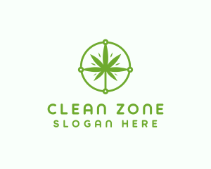 Green Cannabis Leaf logo design