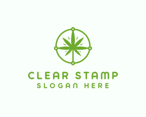 Green Cannabis Leaf logo design