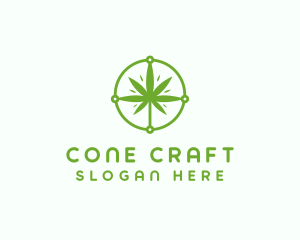 Green Cannabis Leaf logo design