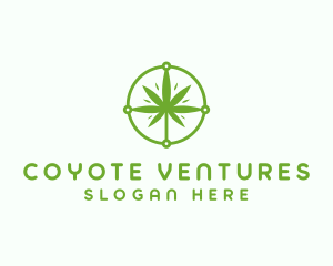 Green Cannabis Leaf logo design