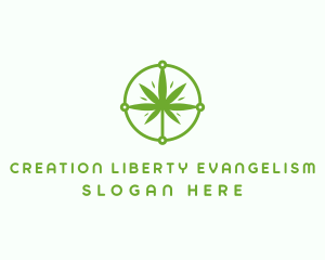 Green Cannabis Leaf logo design