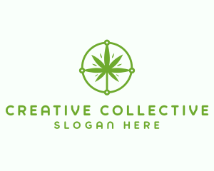 Green Cannabis Leaf logo design