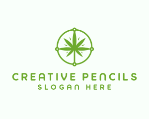 Green Cannabis Leaf logo design