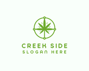 Green Cannabis Leaf logo design