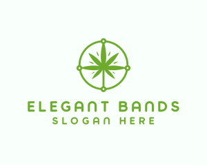 Green Cannabis Leaf logo design