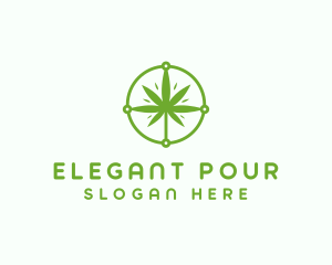 Green Cannabis Leaf logo design