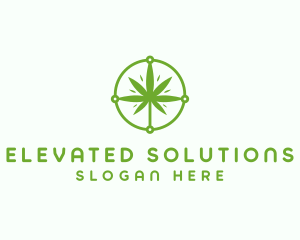 Green Cannabis Leaf logo design