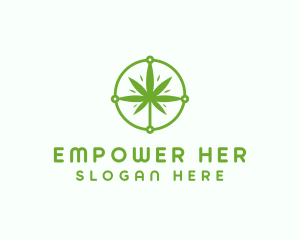 Green Cannabis Leaf logo design