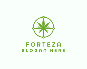 Green Cannabis Leaf logo design